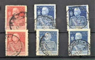 Italy Stamps 1925 - 26 Royal Jubilee Set 6 Sg 188a - 190a & 188b - 190b (y50)