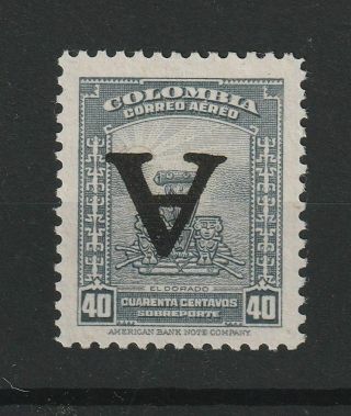 Colombia Airmail 1949 Yv 180 A Of Avancia Inverted Vf Unmounted Mnh