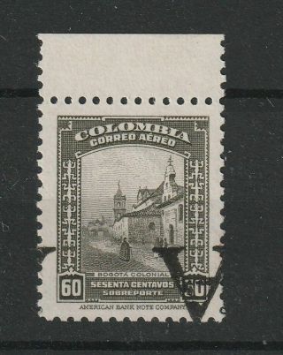 Colombia Airmail 1949 Yv 182 A Of Avancia Inverted Vf Unmounted Mnh