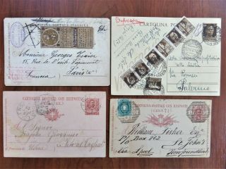 Italia,  Italy.  4 Cartolina Postale 1890,  1903,  1903,  1942.  Summer Proposal
