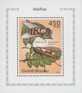 Guiné - Bissau Bees Mischocyttarus Flavitarsis Mini Souvenir Sheet Mnh