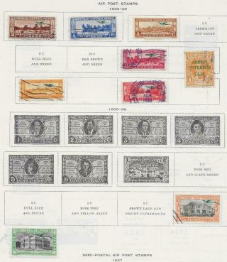9 Guatemala Air Post Stamps From Quality Old Album 1935 - 1939