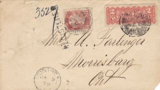 Canada 1879 Registered Cover Montreal To Morrisburg Ont 5c Rate