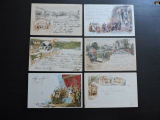 Lot X6 Hungary 1890s Postcards / Postal Stationery Cards Stamps See Both Sides