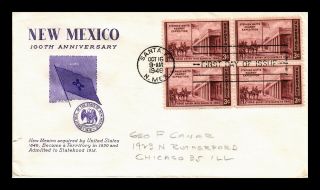 Us Cover Mexico Kearny Expedition Block Of 4 Fdc Grimsland Cachet Scott 944