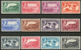 Montserrat 1938 Kgvi Set Of Stamps Value To £1 Lightly Hinged