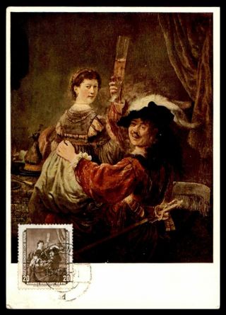 Germany Ddr Berlin Rembrandt Van Ryn 20 Issue Fdc 1955 Maximum Card