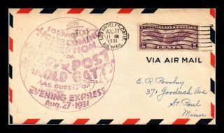 Dr Jim Stamps Us Post Gatty Los Angeles Homecoming Air Mail Event Cover 1931