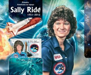 Sally Ride Nasa Astronaut Challenger Space Shuttle Stamp Sheet 2/2012 Mozambique