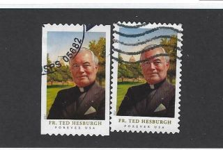 Us Sc 5241 5242 Fr Ted Hesburgh Coil & Pane Stamps Off Paper Sound
