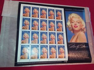 Marilyn Monroe Us 20 32c Stamps On Legends Of Hollywood