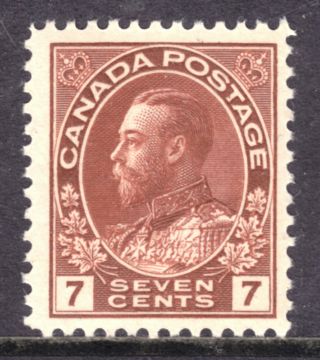 Canada 114 7c Red Brown,  1925 Kgv Admiral,  Og - Nh