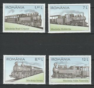 Romania 2018 Trains / Railroads 4 Mnh Stamps