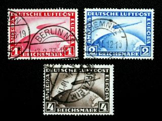 1928 - 1931 Germany Stamp Sc C35 - C37 Graf Zeppelin Ocean Crossing Set Of 3