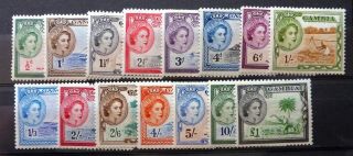 Gambia 1953 Complete To £1 Sg171/85 U/m Nq228