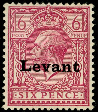 British Levant Sg6,  6d Reddish Pur,  M.  Cat £110.