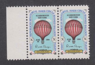Usa - 1988 Balloon Post Private Stamps