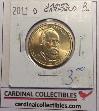 2011 Us President James Garfield D Dollar Coin In Bu