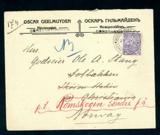 To Norway Redirected 1921 British P.  O.  Constantinople Cover (au606)