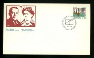 Postal History Canada Fdc 817 - 818 Post Office Authors 1979 Ottawa On Set Of 2