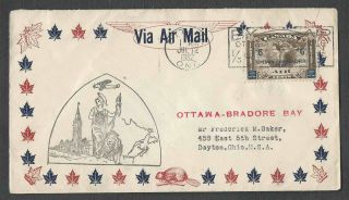 1932 7 - 12 Canada C4 Fdc On Cacheted Cover In Combo W/ffc Ottawa 3231 See Info