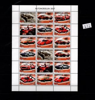 /// Suriname - Mnh - Sport - Sportcars - Ferrari - Full Sheet