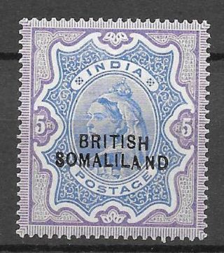 Br.  Somaliland 1903 Sg24a Var.  Curved Opt.  Cat £950