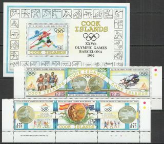 C286 Cook Islands Sport Olympic Games Barcelona 1992 1bl,  Big Set Mnh