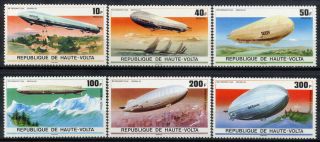 Upper Volta 1976 - Set Zeppelin Airships Mnh