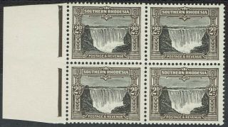 Southern Rhodesia 1931 Victoria Falls 2d Mnh Block