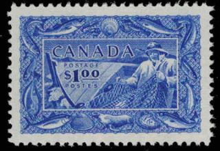 Canada 1951 $1 Fishing Resources Issue Never Hinged
