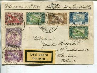 Hungary Air Mail Cover To Netherlands 1.  7.  1926