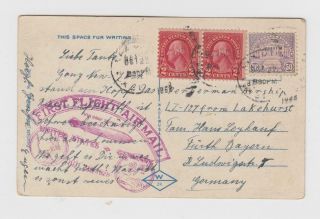 Zeppelin: Lz - 127 1928 Visit To Us,  Return Trip Postcard (wall St.  In Ny)