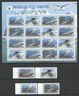 S1226 British Antarctic Territory Wwf Blue Whale 353 - 6 Michel 62 Eu Sh,  Set Mnh