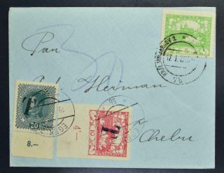 Czechoslovakia Austria 1919 Unusual Tax/porto Card Vinohrady To Eger/cheb,  Cssr