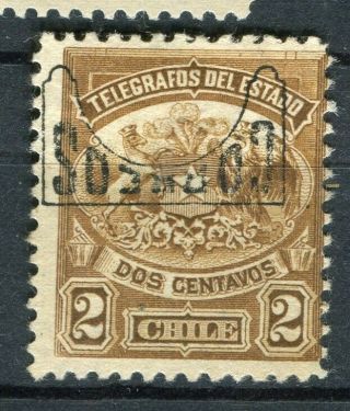 Chile; 1903 Early Correos Optd.  Issue Fine Hinged Inverted 2c.  Value