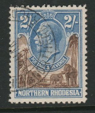 Northern Rhodesia 1925 - 29 George V 2/ - Brown And Ultramarine Sg 11 Fine.