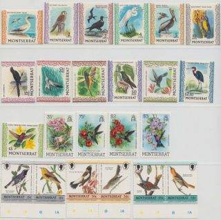 Montserrat Birds Stamps X 4 Sets Mnh