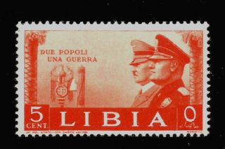 1941 Wwii Italy Libya Hitler,  Mussolini Axis Power Stamp Nazi Eagle Fasces