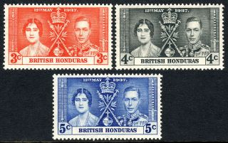 British Honduras 112 - 114,  Mnh.  Coronation.  King George Vi And Queen Elizabeth,  1937