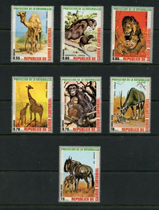 T253 Equatorial Guinea 1974 Protected Fauna Animals 7v.  Mnh