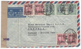 1948 China Multifranked Airmail Cover To Germany Inflation Period