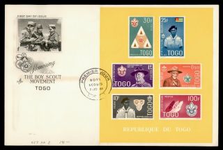 Dr Who 1961 Togo Boy Scout Movement S/s Fdc C132858