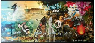 Vanuatu Millennium Stamps Sheet 1999 Mnh Marine Sea Life Ocean Island Life Fish