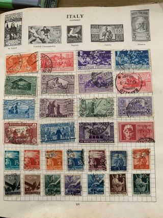 Two Old Album Pages Of Stamps From Italy (The Strand) 2