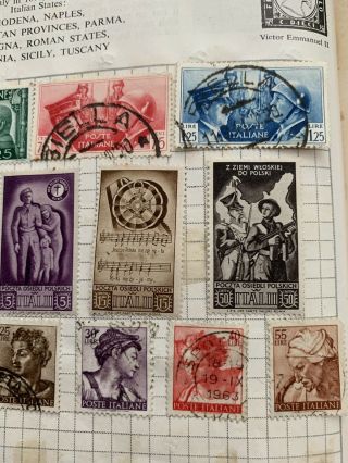 Two Old Album Pages Of Stamps From Italy (The Strand) 4
