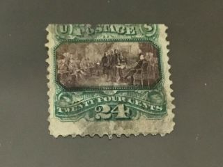 Us 120 24c Declaration Of Independence Single,  Flaw