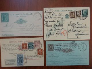. Italia - Italy.  4 Cartolina Postale 1888,  1894,  1932 Summer Proposal