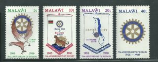 Malawi Scott 362 - 365 Mnh Rotary International,  75th Anniversary
