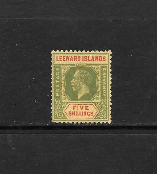 1921 King George V Sg78 5/ - Green & Red Mult Script Hinged Leeward Islands